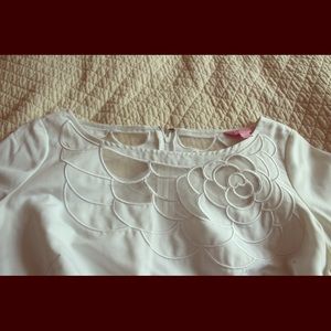 Unique Sheer Flower Cut Out Lilly Dress w/ Belt